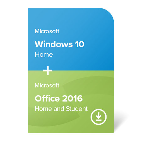 Windows 10 Home + Office 2016 Home and Student (W10H-O16HS-ESD) certificat electronic