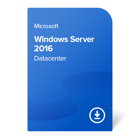 Microsoft Windows Server 2016 Datacenter (16 cores), P71-08651-DL certificat electronic